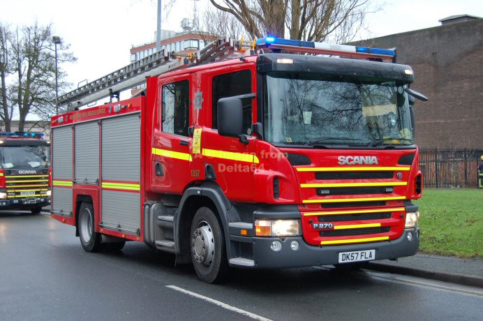 Scania DK54HZB from Kirkby Fire Station Scania P270 DK57FLA also based at